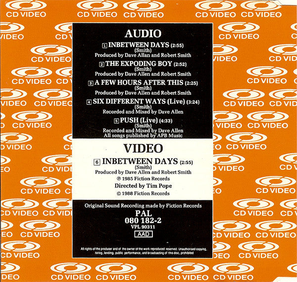 The Cure : In Between Days (CDV, 5", Single, PAL)