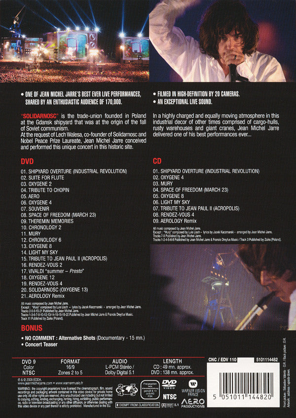 Jean-Michel Jarre : Solidarność Live (DVD-V, Multichannel, NTSC + CD, Album + Box, Col)