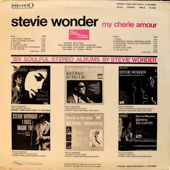 Stevie Wonder : My Cherie Amour (LP, Album)