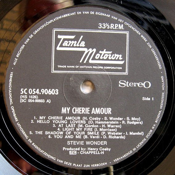 Stevie Wonder : My Cherie Amour (LP, Album)