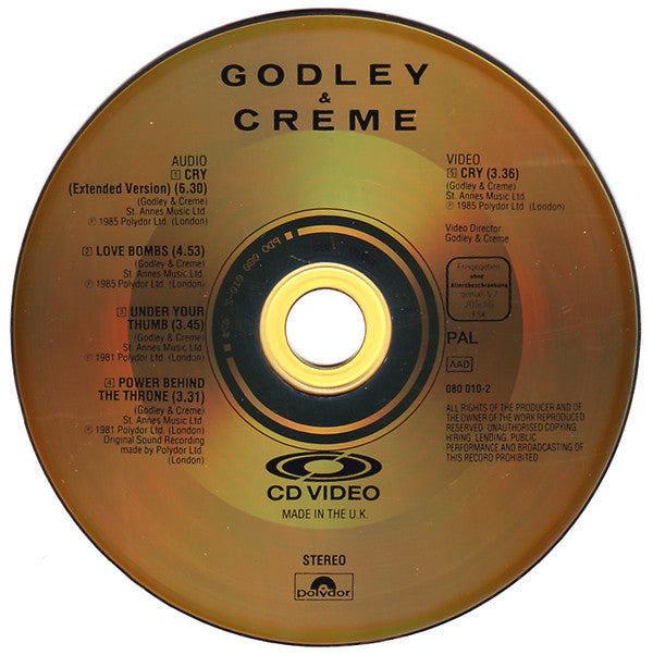 Godley & Creme : Cry (CDV, 5", Single, PAL)