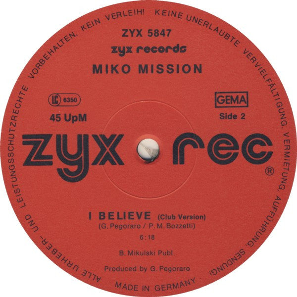 Miko Mission : I Believe (12")