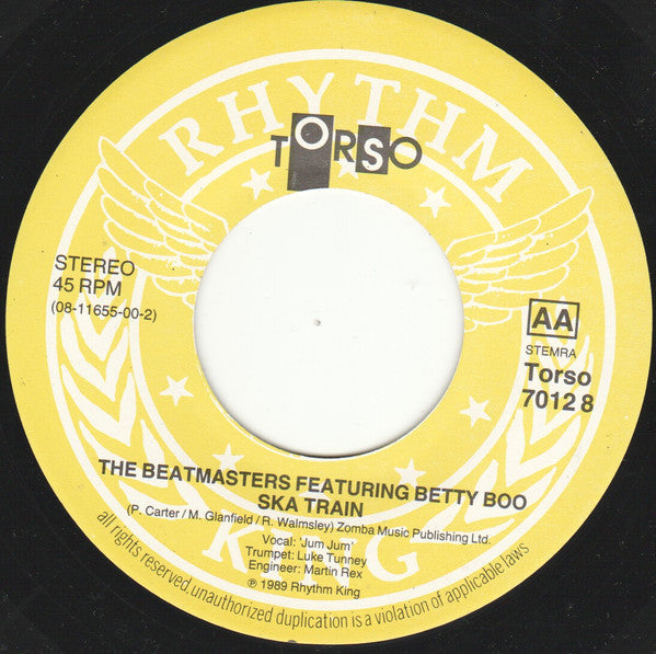 The Beatmasters Featuring Betty Boo : Hey DJ / I Can't Dance (To That Music You're Playing) / Ska Train (7", Single)