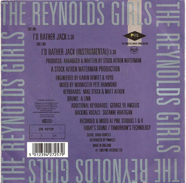 The Reynolds Girls : I'd Rather Jack (7", Single)