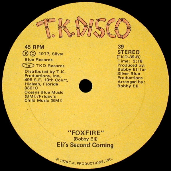 Eli's Second Coming : Hop-Scotch / Foxfire (12")