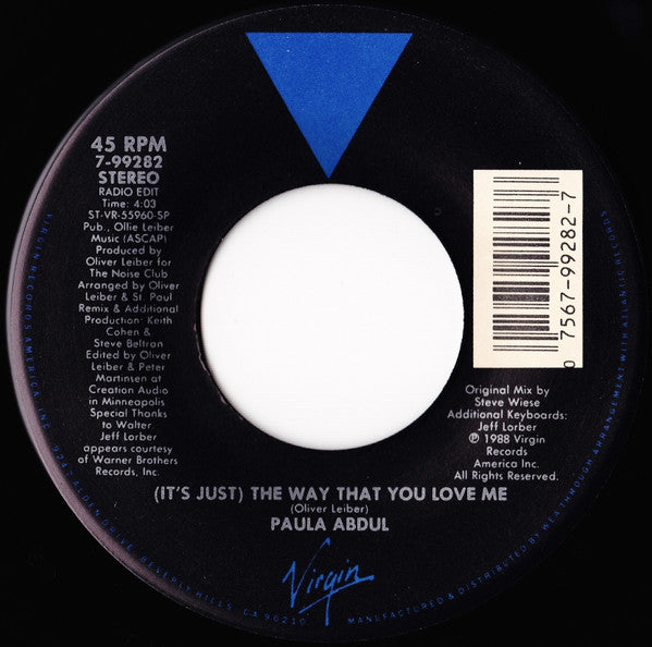 Paula Abdul : (It's Just) The Way That You Love Me (7", Single, Bla)