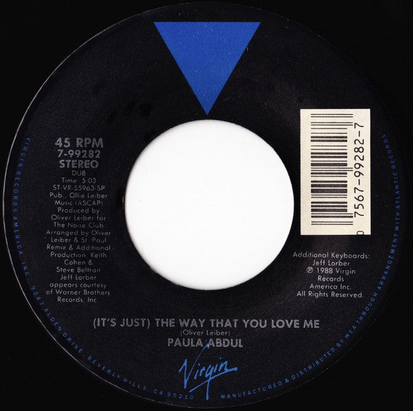 Paula Abdul : (It's Just) The Way That You Love Me (7", Single, Bla)