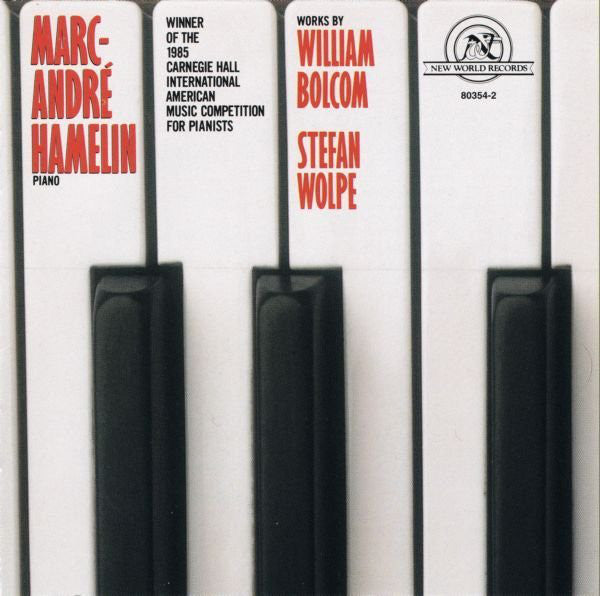 Marc-André Hamelin, William Bolcom, Stefan Wolpe : Works By William Bolcom, Stefan Wolpe (CD, RP)