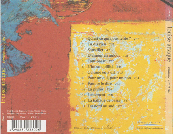 Louise Attaque : Comme On A Dit (CD, Album)