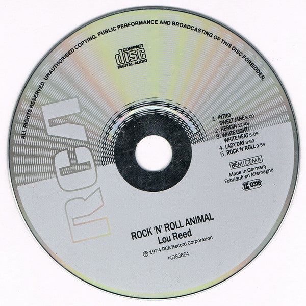 Lou Reed : Rock N Roll Animal (CD, Album, RE)
