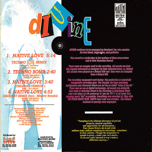 Divine : Native Love (Techno Bomb Remix) (CD, Maxi)