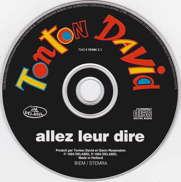 Tonton David : Allez Leur Dire (CD, Album)