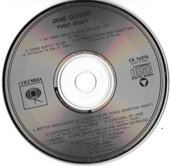 Jane Olivor : First Night (CD, Album, RE)