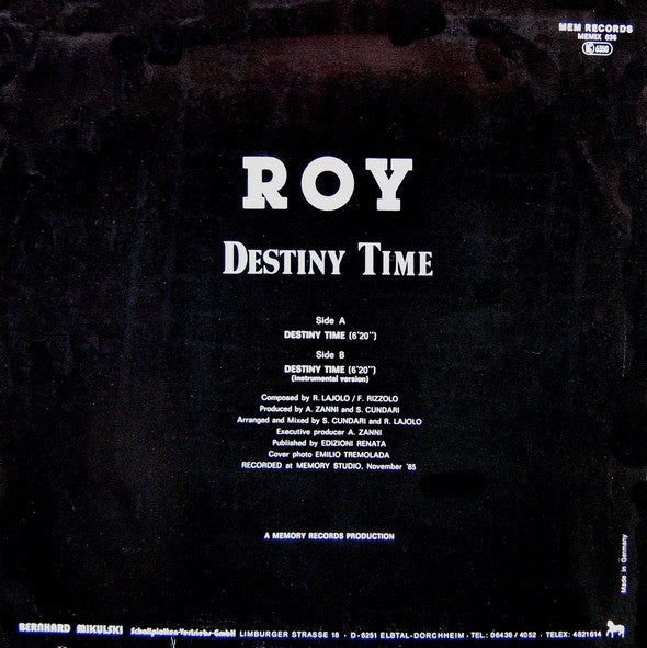 Roy : Destiny Time (12")