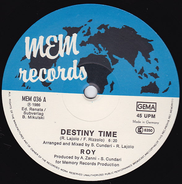 Roy : Destiny Time (12")