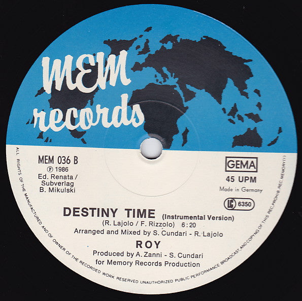 Roy : Destiny Time (12")