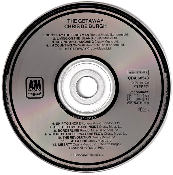Chris de Burgh : The Getaway (CD, Album)