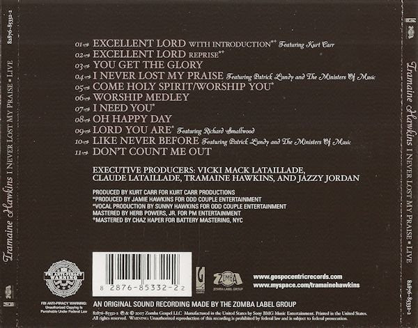 Tramaine Hawkins : I Never Lost My Praise • Live (CD, Album)