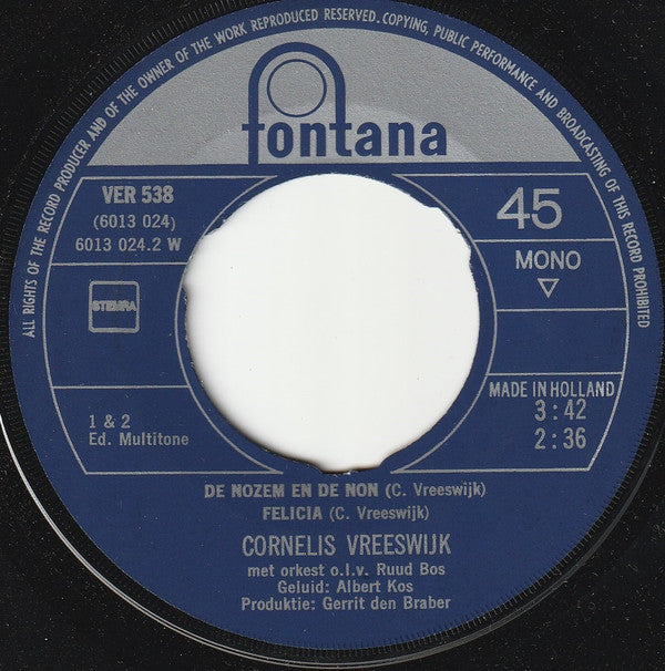 Cornelis Vreeswijk : Veronica 538 (7", Maxi)