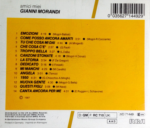 Gianni Morandi : Amici Miei (CD, Comp)