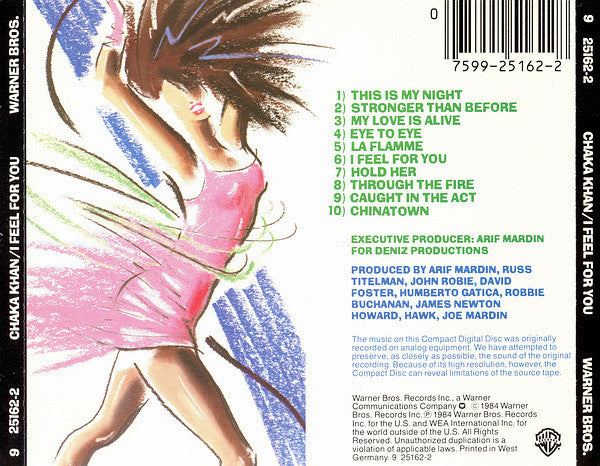 Chaka Khan : I Feel For You (CD, Album, Tar)