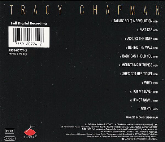 Tracy Chapman : Tracy Chapman (CD, Album, RE, RP)