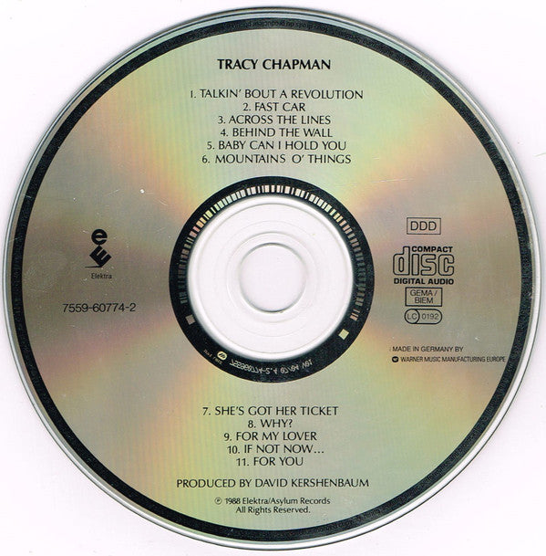 Tracy Chapman : Tracy Chapman (CD, Album, RE, RP)