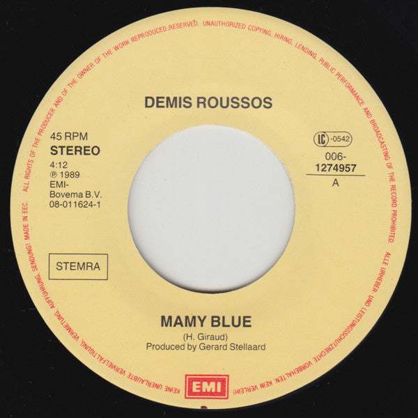 Demis Roussos : Mamy Blue (7", Single)