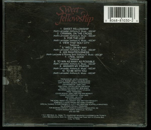 Acappella : Sweet Fellowship (CD, Album)