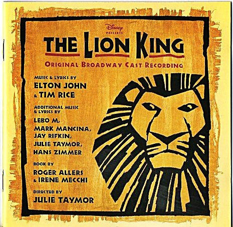 Elton John & Tim Rice : The Lion King (Original Broadway Cast Recording) (CD, Album)