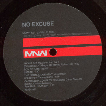 Various : No Excuse (LP, Comp)