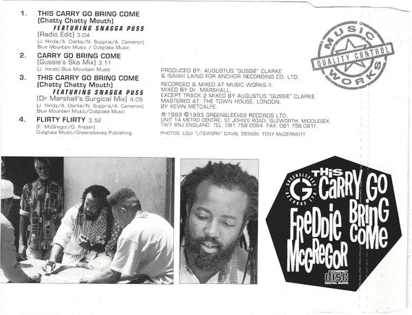 Freddie McGregor : This Carry Go Bring Come (Chatty Chatty Mouth) (CD, Maxi)