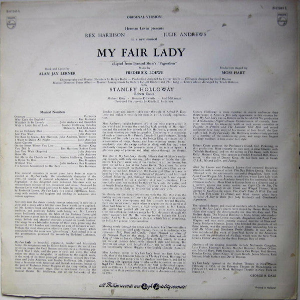 Rex Harrison, Julie Andrews With Stanley Holloway Book And Lyrics By Alan Jay Lerner Music By Frederick Loewe : My Fair Lady (LP, Album, Mono, RE)