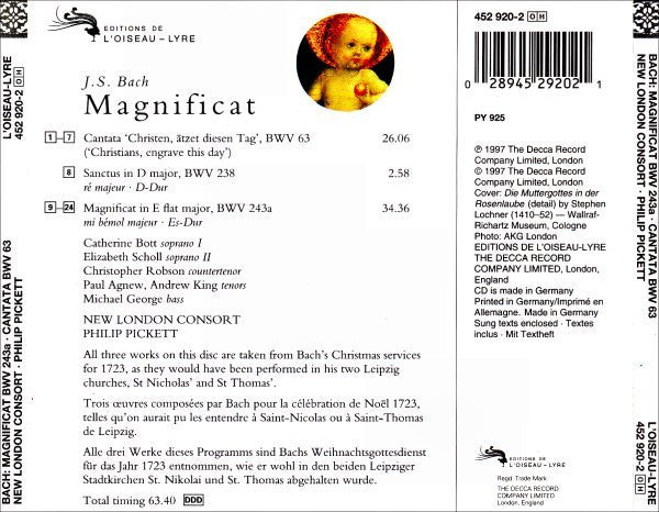 Johann Sebastian Bach - New London Consort, Philip Pickett : Magnificat (A Bach Christmas) (CD, Album)