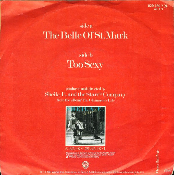 Sheila E. : The Belle Of St. Mark (7", Single)