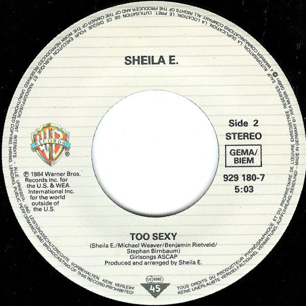 Sheila E. : The Belle Of St. Mark (7", Single)