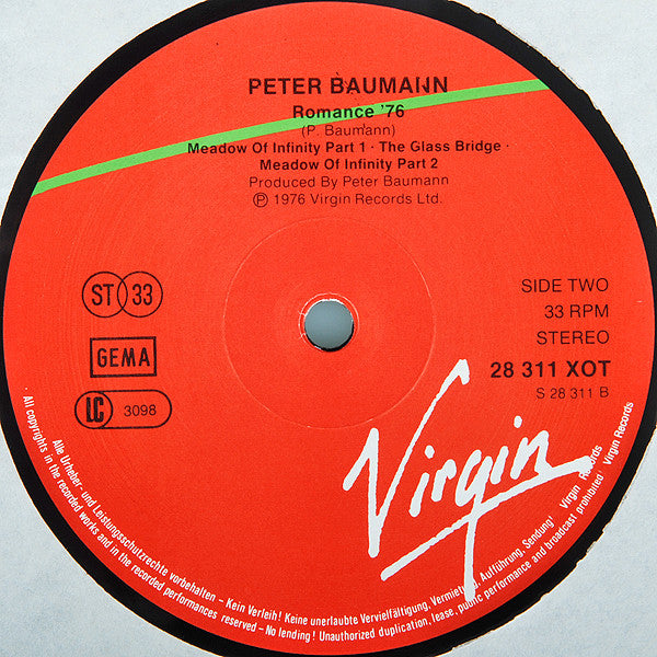 Peter Baumann : Romance 76 (LP, Album, RE)