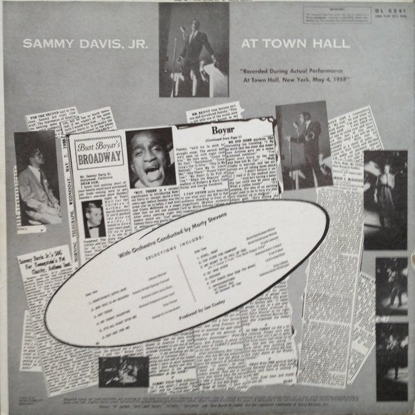Sammy Davis Jr. : Sammy Davis, Jr. At Town Hall  (LP, Album, Mono, RP)
