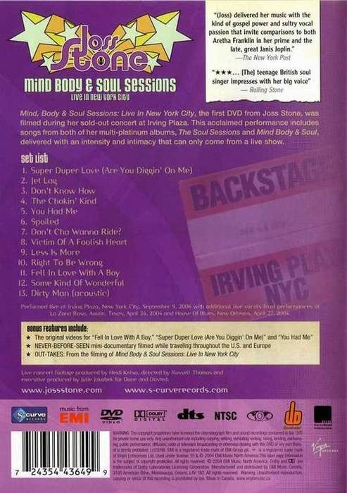 Joss Stone : Mind Body & Soul Sessions (DVD-V)