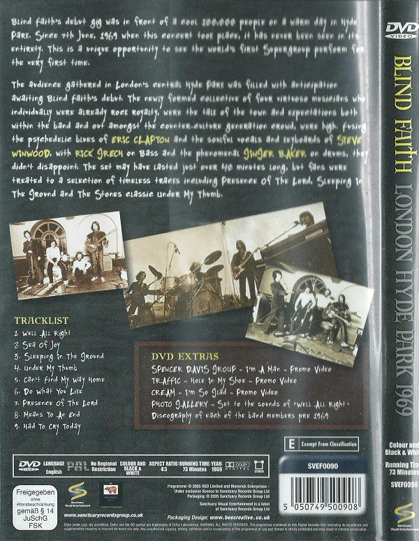 Blind Faith (2) : London Hyde Park 1969 (DVD-V, PAL)
