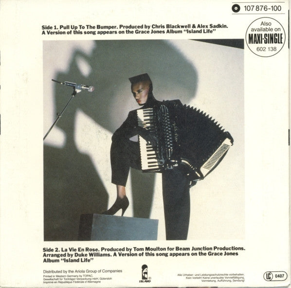 Grace Jones : Pull Up To The Bumper (7", Single)