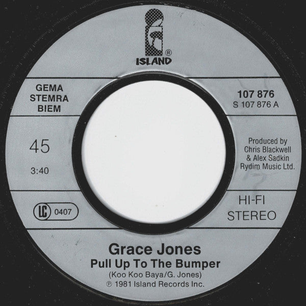 Grace Jones : Pull Up To The Bumper (7", Single)