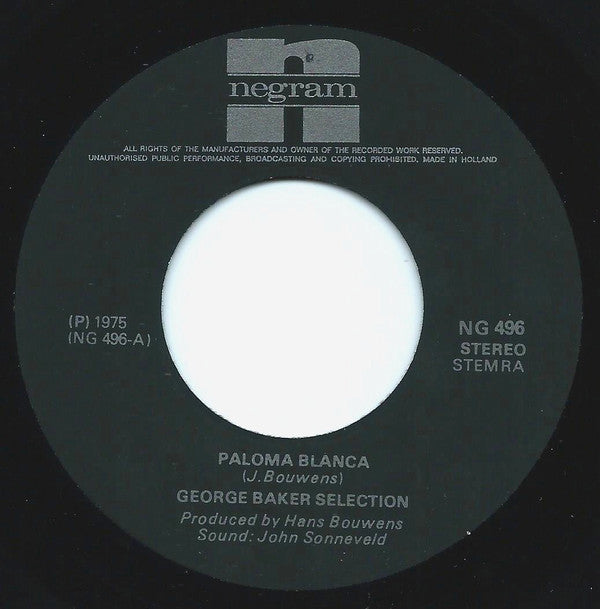 George Baker Selection : Paloma Blanca (7", Single, Sil)