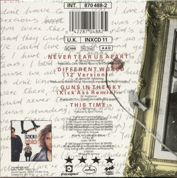 INXS : Never Tear Us Apart (CD, Maxi, Car)