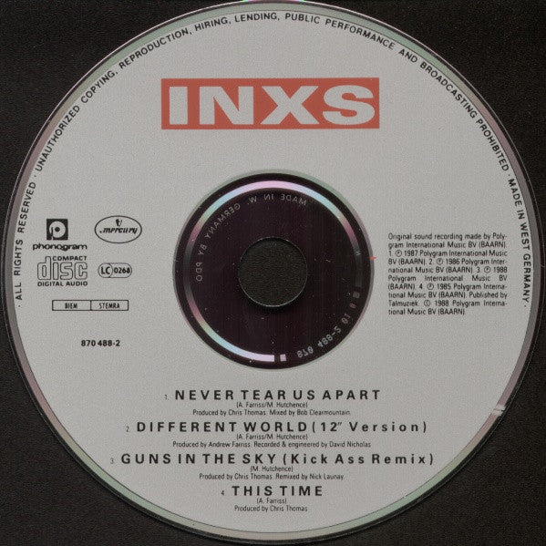 INXS : Never Tear Us Apart (CD, Maxi, Car)