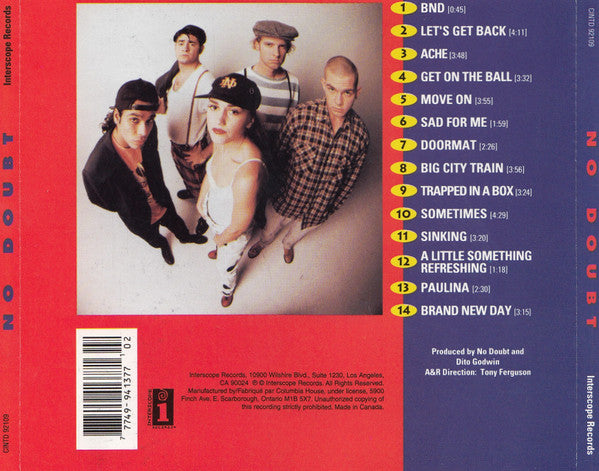 No Doubt : No Doubt (CD, Album, Club)