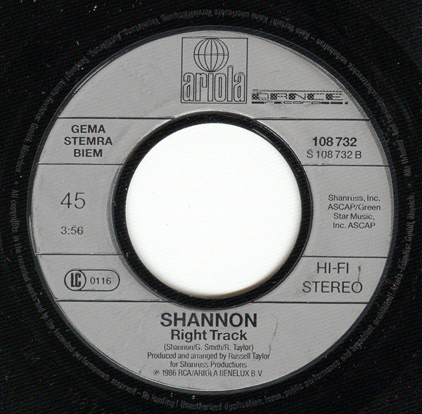 Shannon : Prove Me Right (7", Single)