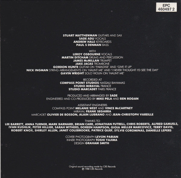 Sade : Stronger Than Pride (CD, Album)