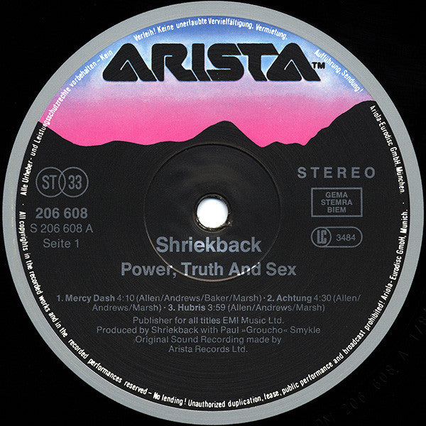 Shriekback : Knowledge, Power, Truth And Sex (12")