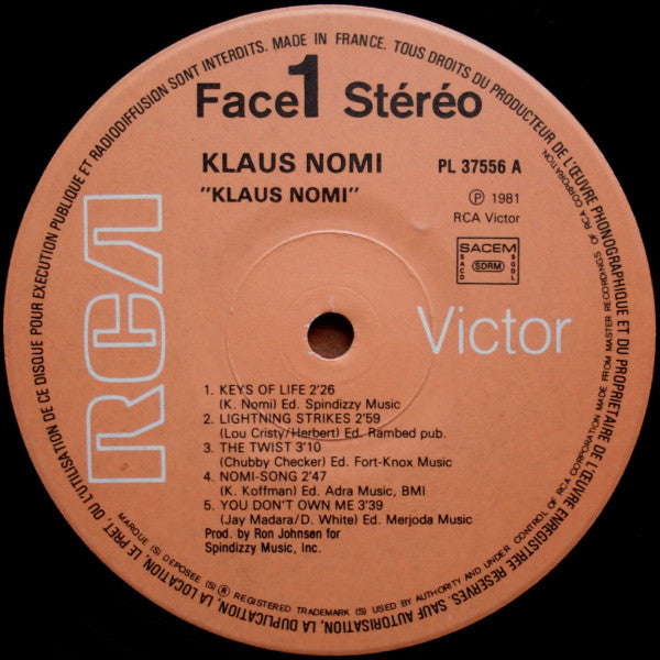 Klaus Nomi : Klaus Nomi (LP, Album)